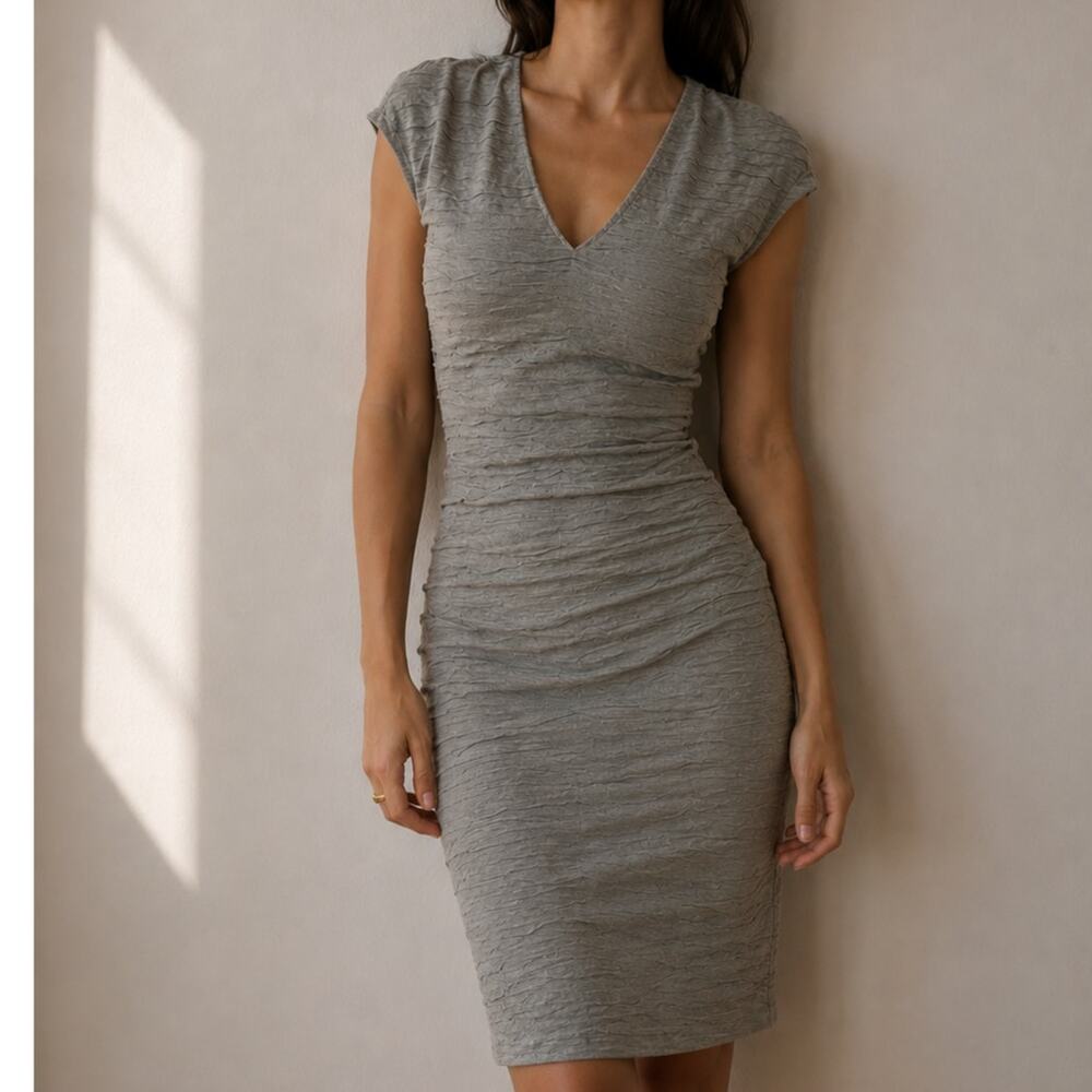 Piazza Sempione Italy Bodycon Gray Mini Dress Women's 40 US 4 Size Small NWT